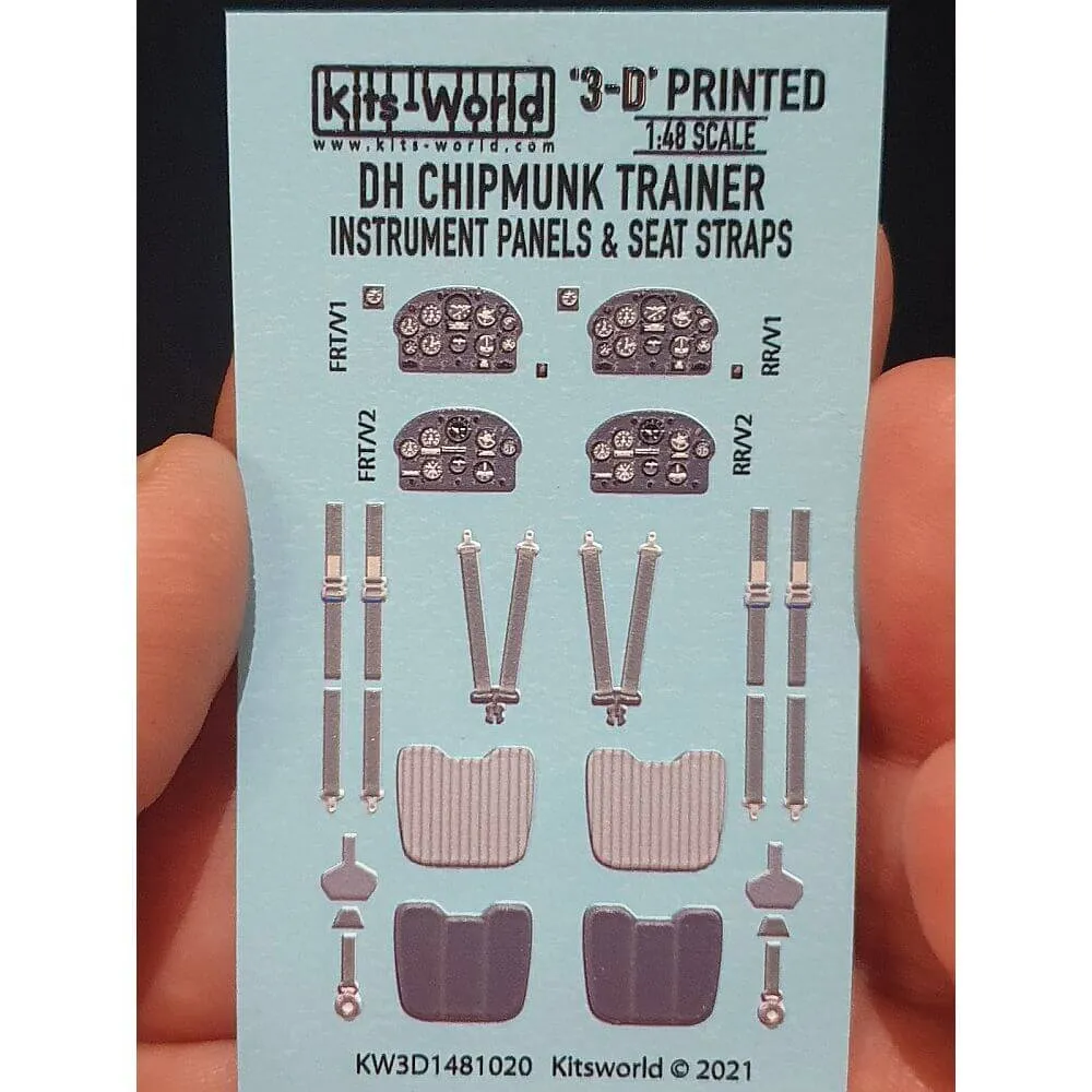 1:48 de Havilland Chipmunk 3D Instrument Panel KW3D1481020 Kits-World