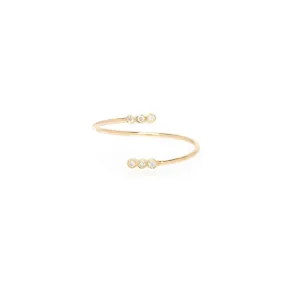 14k Tiny Diamond Bezel Bypass Ring