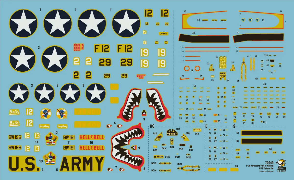 1/72 Arma Hobby Cactus Air Force Deluxe Set (2 kits) – F4F-4 Wildcat and P-400/P-39D Airacobra Over Guadalcanal 70049
