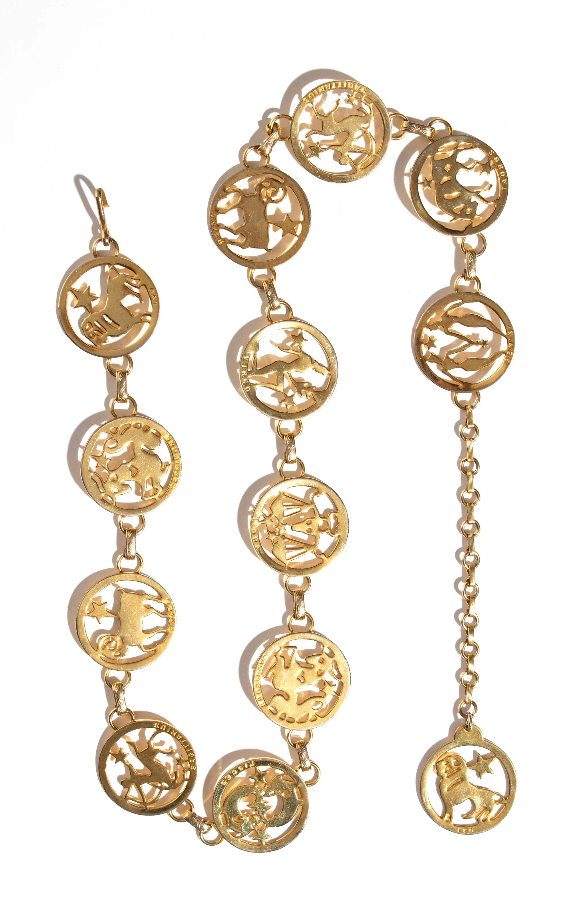 1960s 1970s Astrology Chain Belt | x-small/small/medium