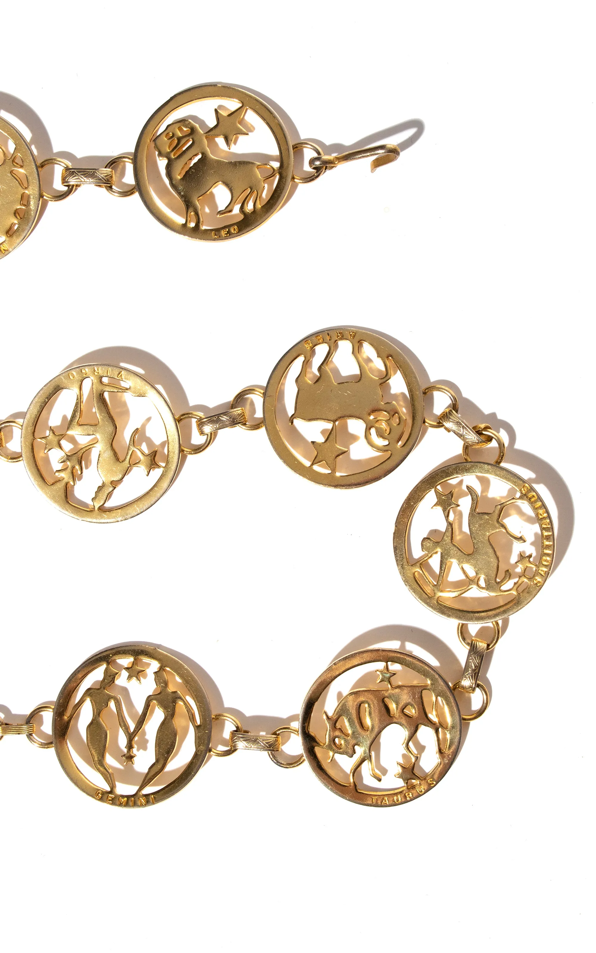 1960s 1970s Astrology Chain Belt | x-small/small/medium