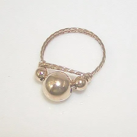 3-Bead 14kt Gold Filled Twist Wire Ring
