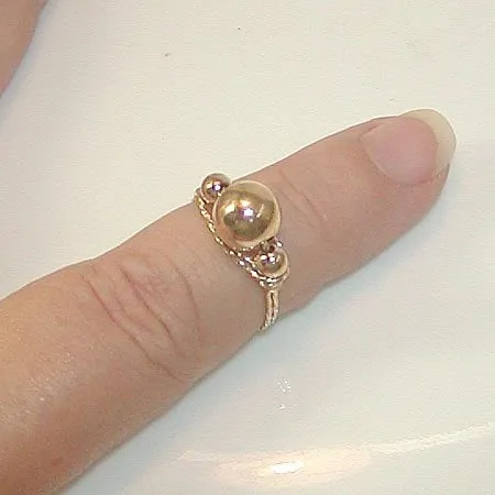 3-Bead 14kt Gold Filled Twist Wire Ring