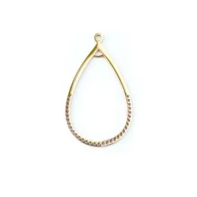 37mm Gold-Plated Stainless Steel Beadable Drop Pendant