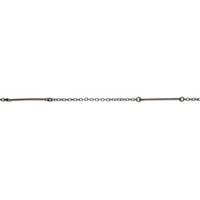 Antiqued Brass 50mm Bar and 2mm Cable Chain, by the Foot