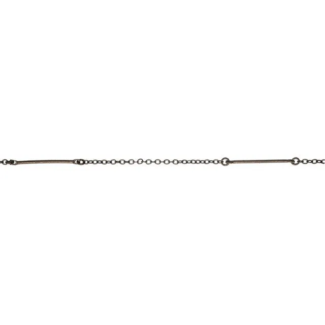 Antiqued Brass 50mm Bar and 2mm Cable Chain, by the Foot