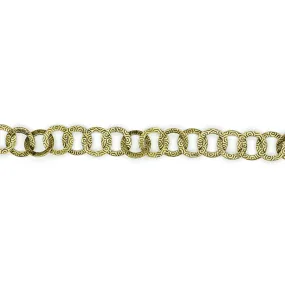 Antiqued Brass Cable Chain with 9mm Round Textured Links, by the Foot