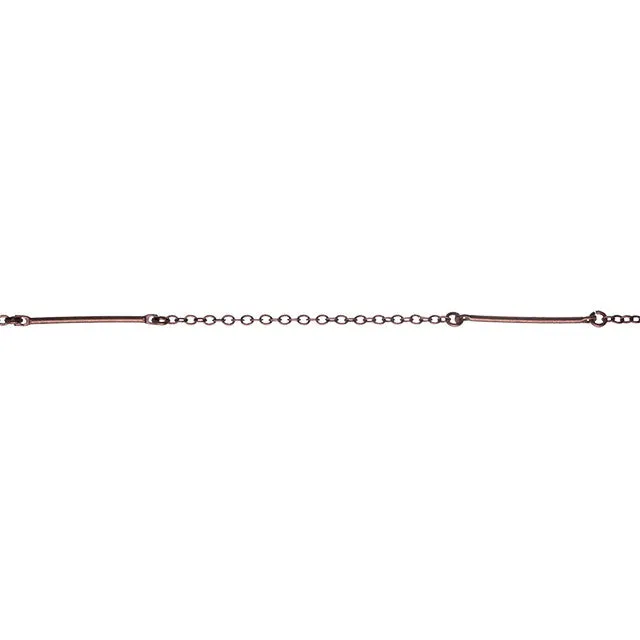 Antiqued Copper 50mm Bar and 2mm Cable Chain, by the Foot