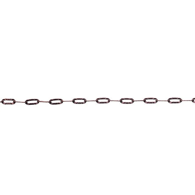 Antiqued Copper Elongated Oval Cable Chain, 6x3mm Links, by the Foot