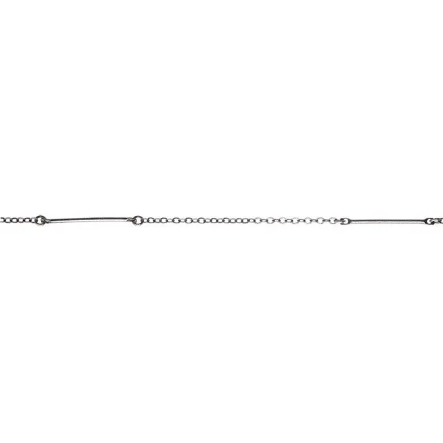 Antiqued Silver 50mm Bar and 2mm Cable Chain, by the Foot