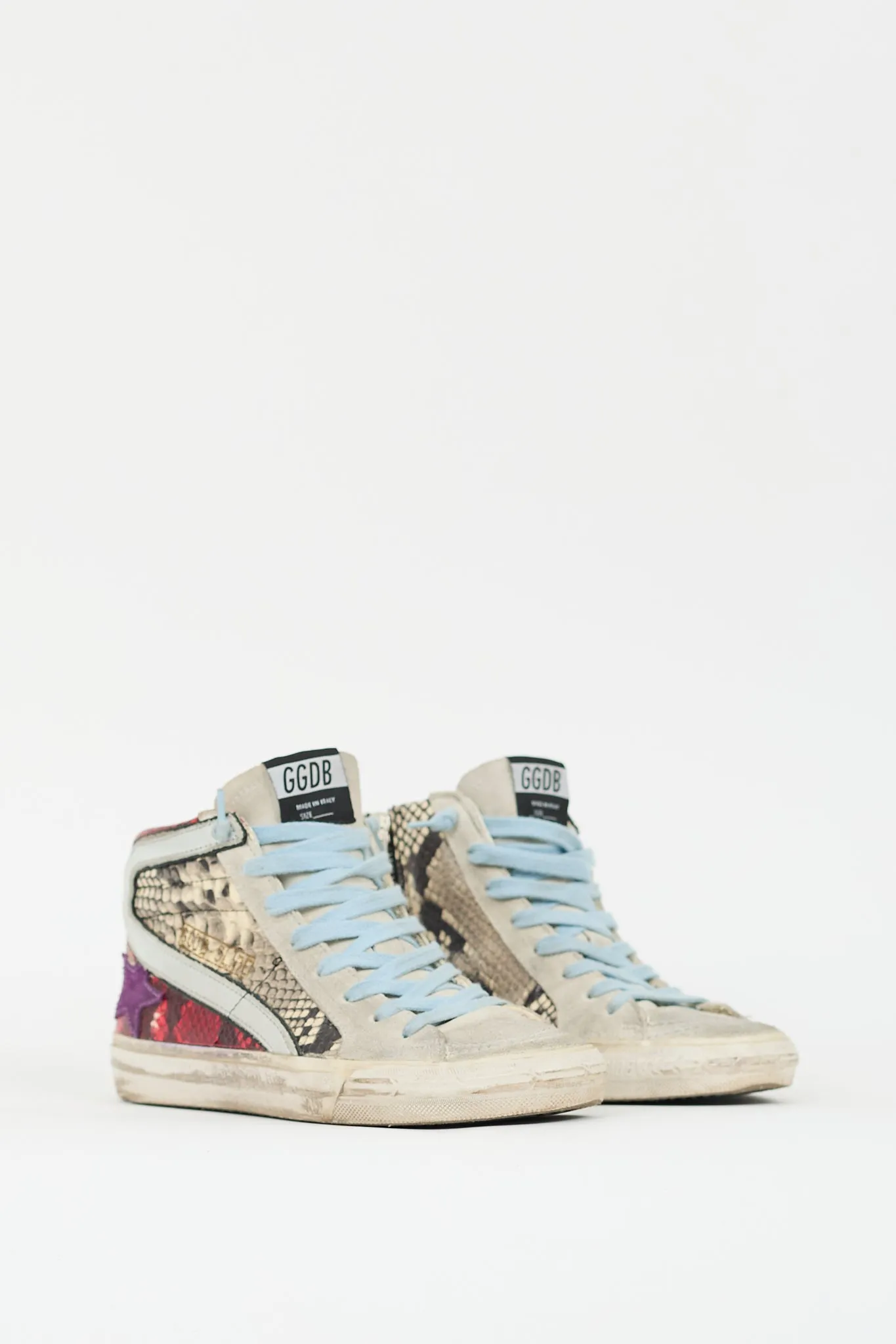 Beige & Multi Suede & Embossed Leather Slide Sneaker