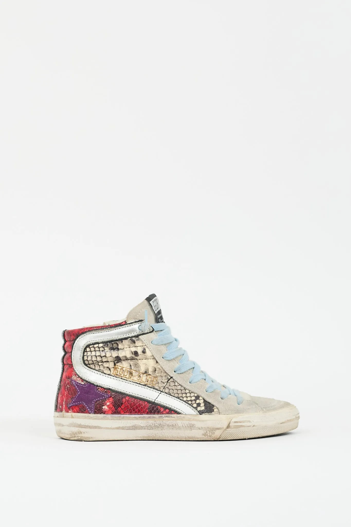 Beige & Multi Suede & Embossed Leather Slide Sneaker
