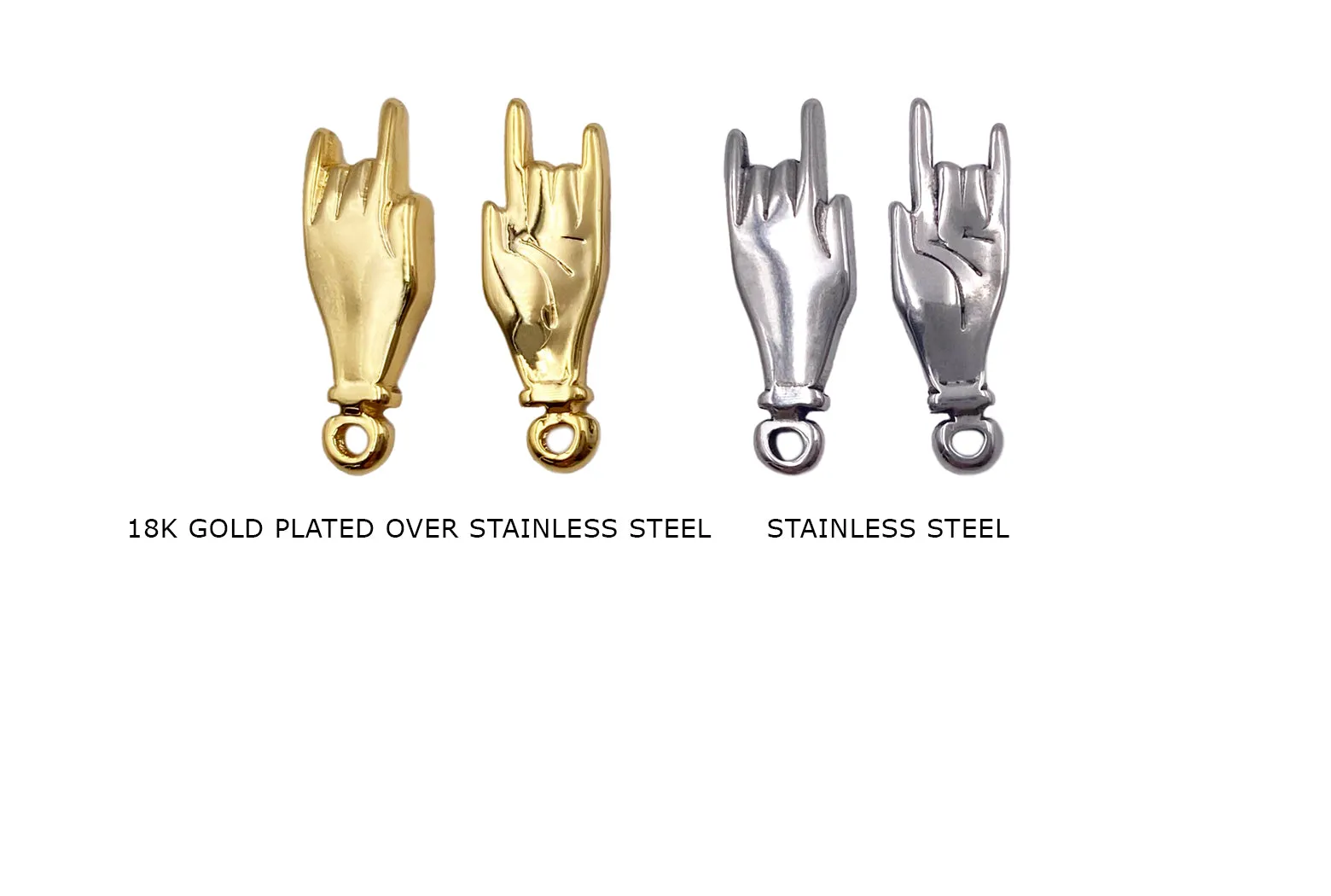 CS1004 Rock On Hand Symbol Charm Pendant