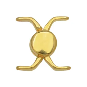 Cymbal Magnetic Clasps for 11/0 Delica Beads, Kissamos, Round 17x17.5mm, 24k Gold Plated (1 Set)