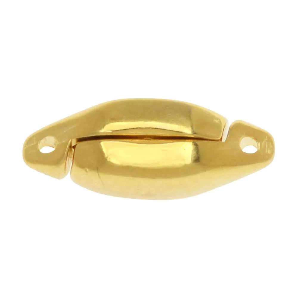 Cymbal Magnetic Clasps for GemDuo Beads, Ralaki, Diamond Shaped 15x6.5mm, 24K Gold Plated (1 Set) (1 Set)