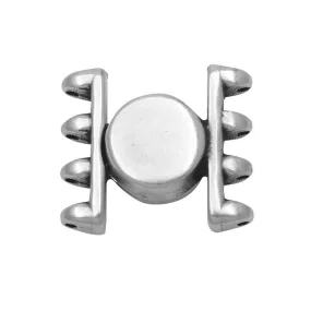 Cymbal Magnetic Clasps for SuperDuo Beads, Anteni, Round 15.5x17.5mm,  1 Set, Antiqued Silver Plated