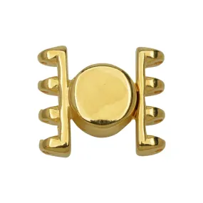 Cymbal Magnetic Clasps for SuperDuo Beads, Anteni, Round 15.5x17.5mm,  24k Gold Plated (1 Set)