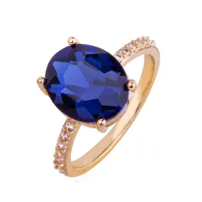 D&X London Iris Sapphire Oval Crystal Ring