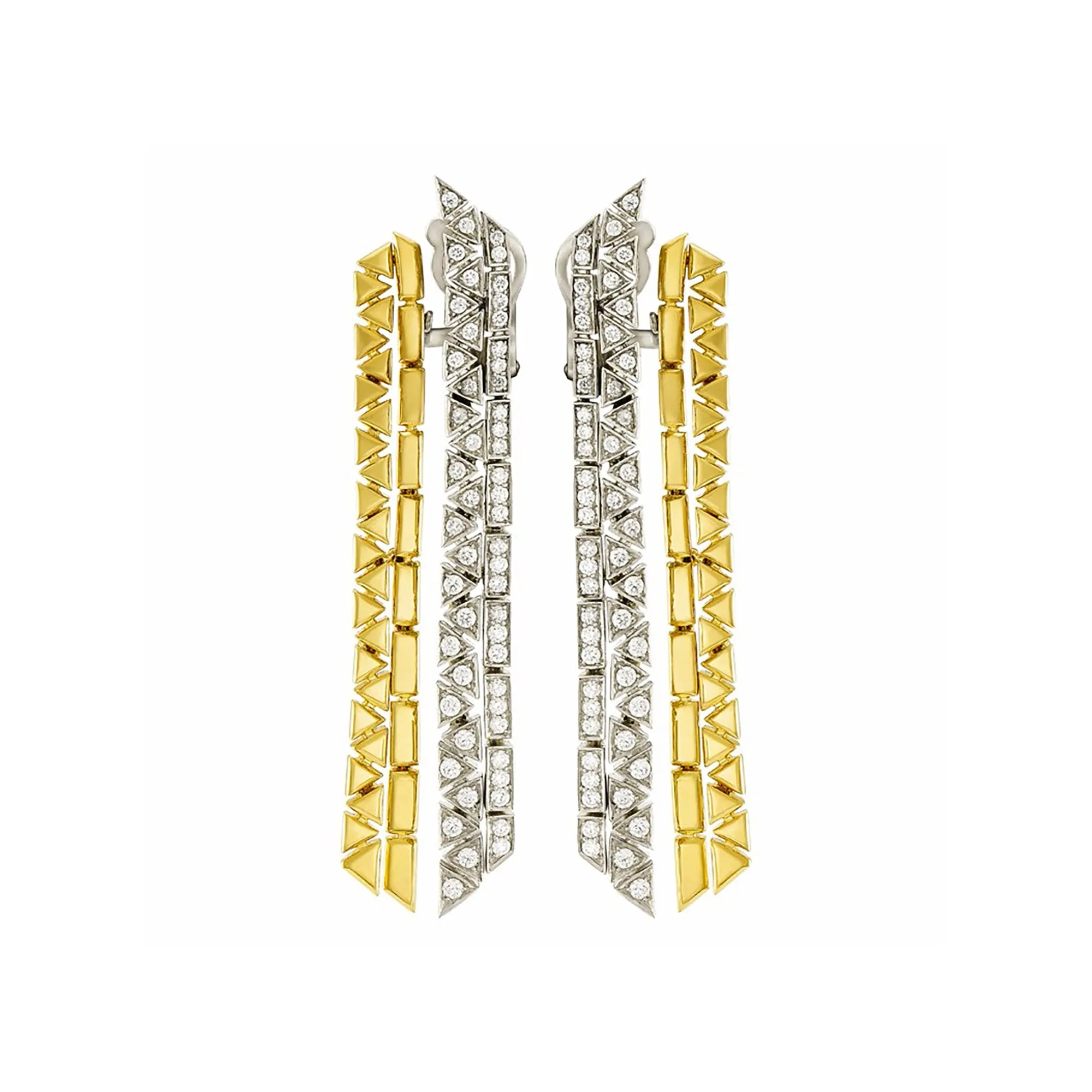 Etho Maria Diamond Reflexion Two Tone Dangling Earrings