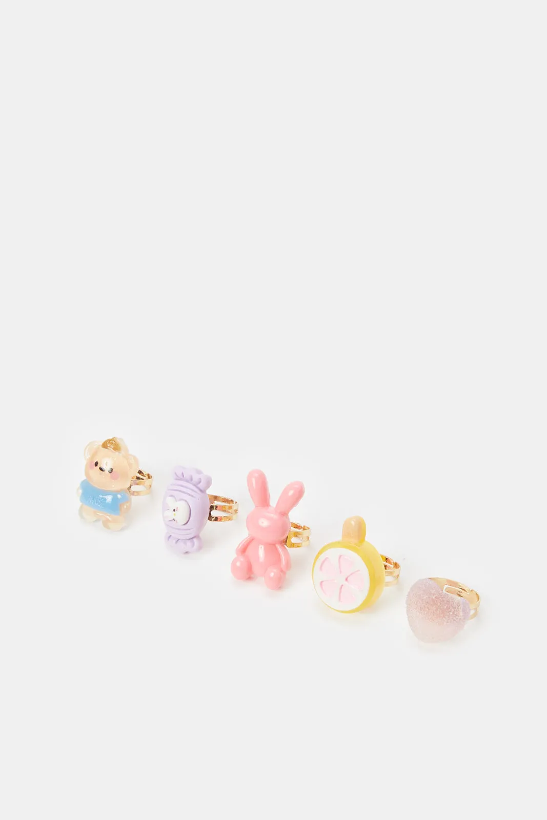 Girls Assorted Embellished Ring Set (5 Piece)