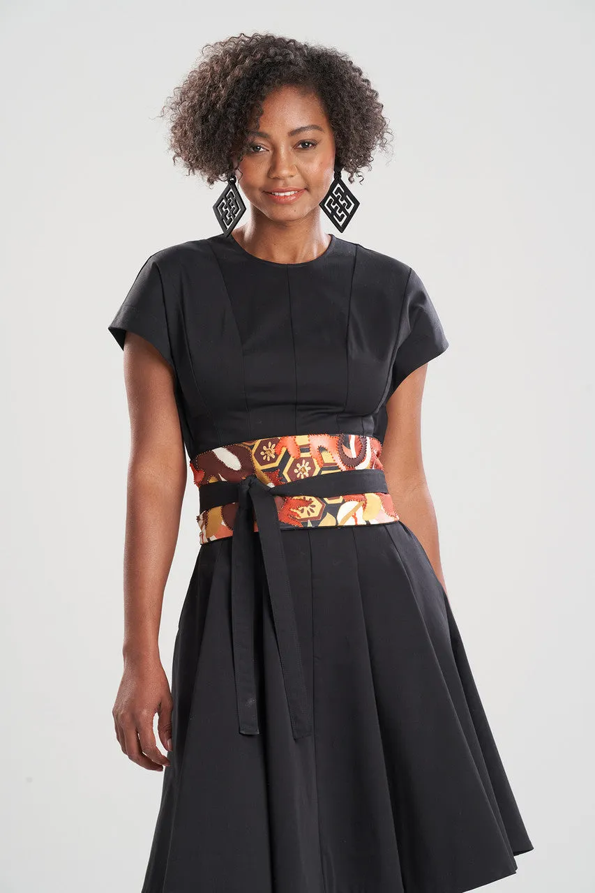 Ikebana Printed Cotton Sateen Obi Belt
