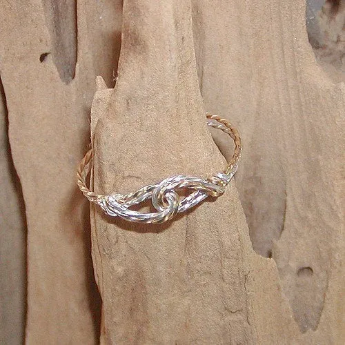 Infinity Design Gold & Silver Two Tone Twist Wire Thumb Ring