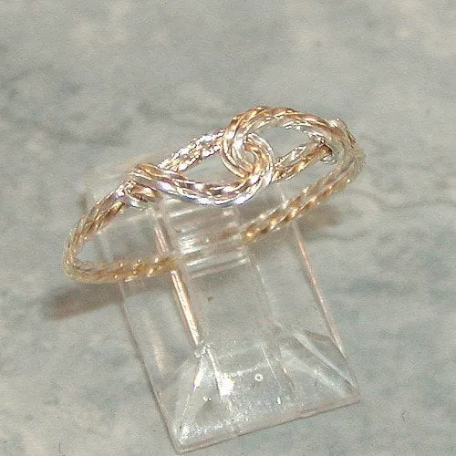 Infinity Design Gold & Silver Two Tone Twist Wire Thumb Ring