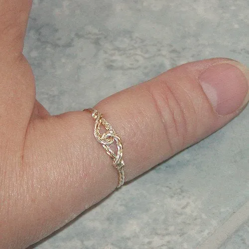 Infinity Design Gold & Silver Two Tone Twist Wire Thumb Ring