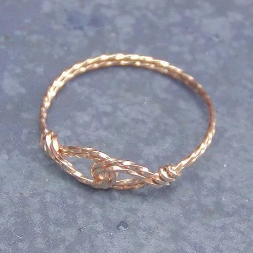 Infinity Design Yellow Gold Filled Twist Wire Thumb Ring