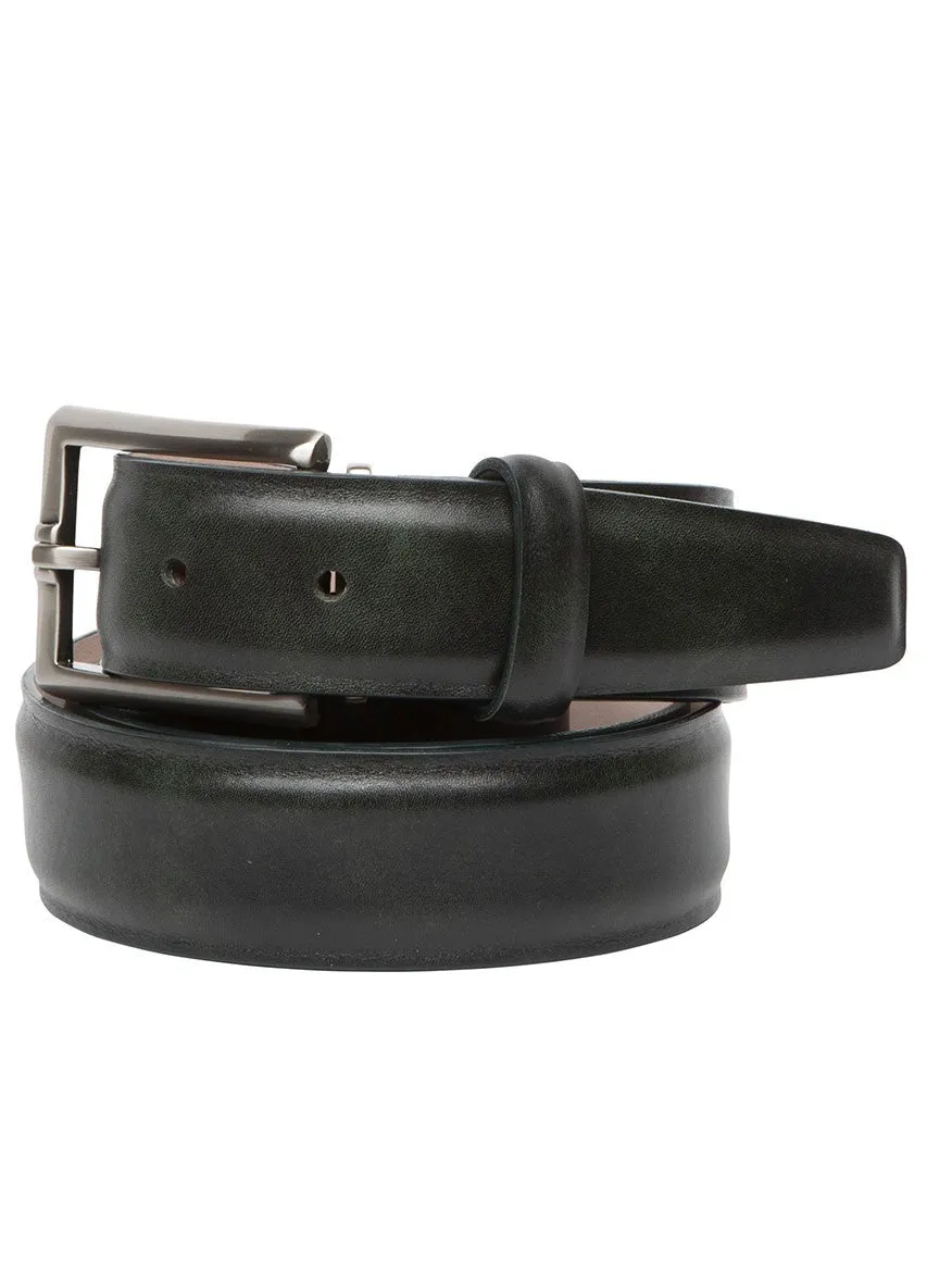 LEN Belts Italian Marbled Calf Belt in Emerald Green