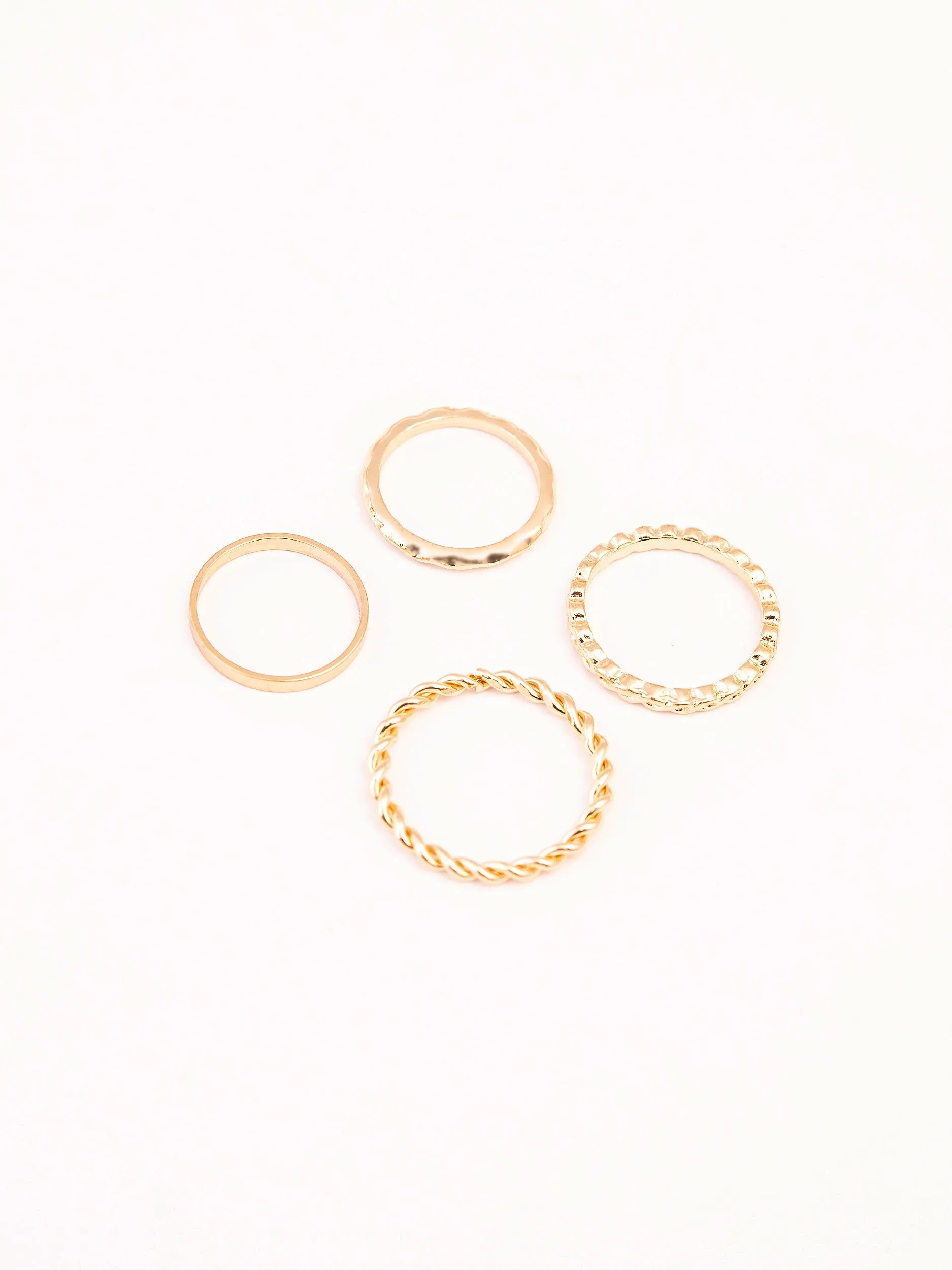 Metallic Gold Ring Set