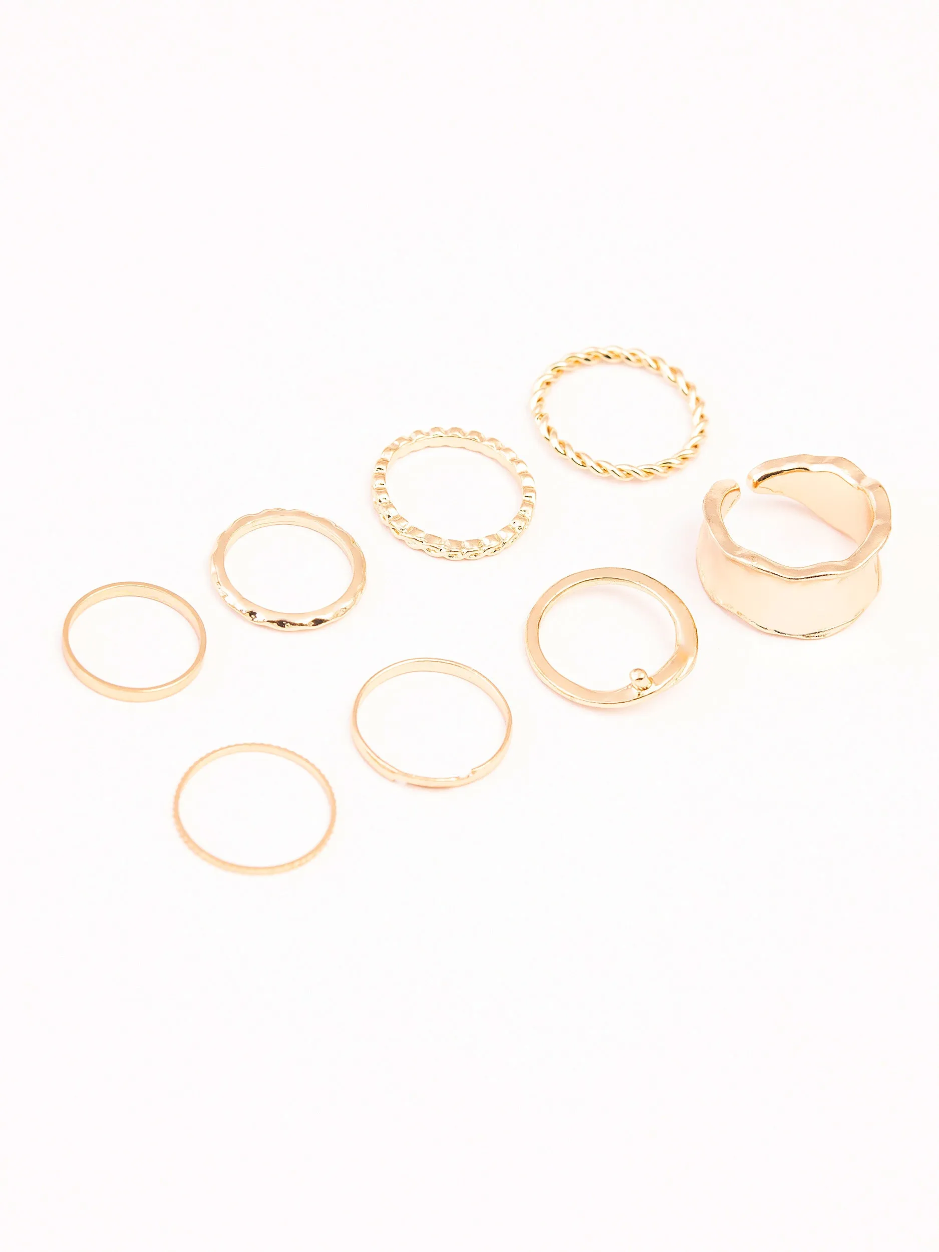Metallic Gold Ring Set