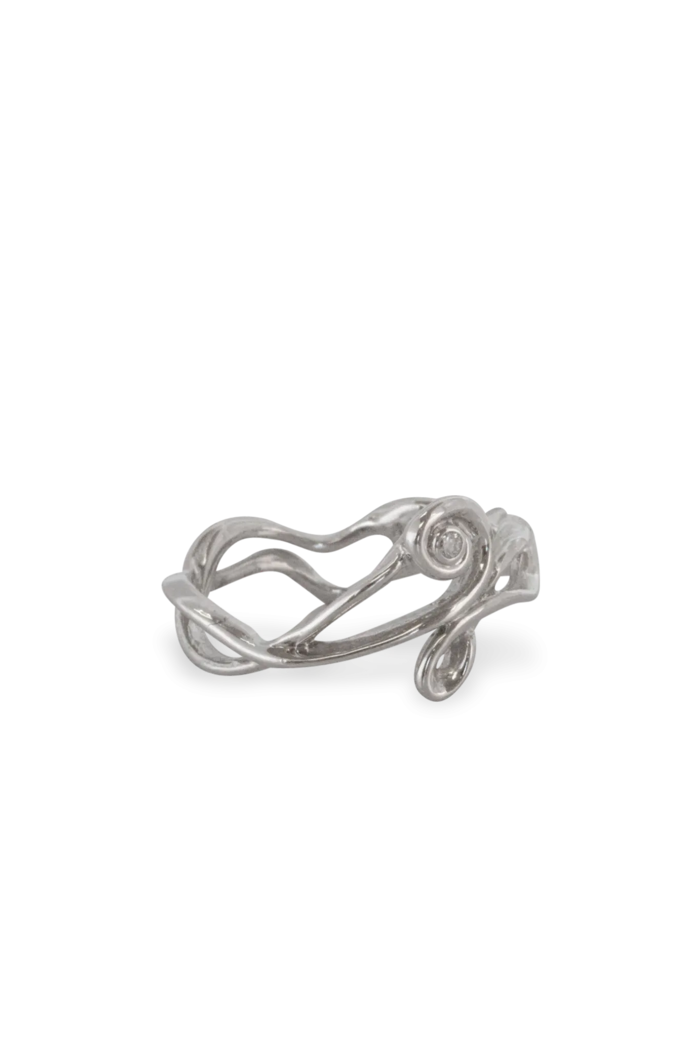 One of a Kind ~ Melt Twirl Gem Ring in White Gold