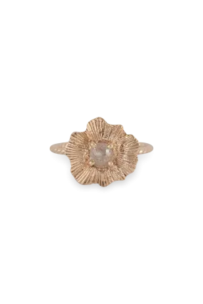 One of a Kind ~ Round Starburst Shell Ring in Yellow Gold