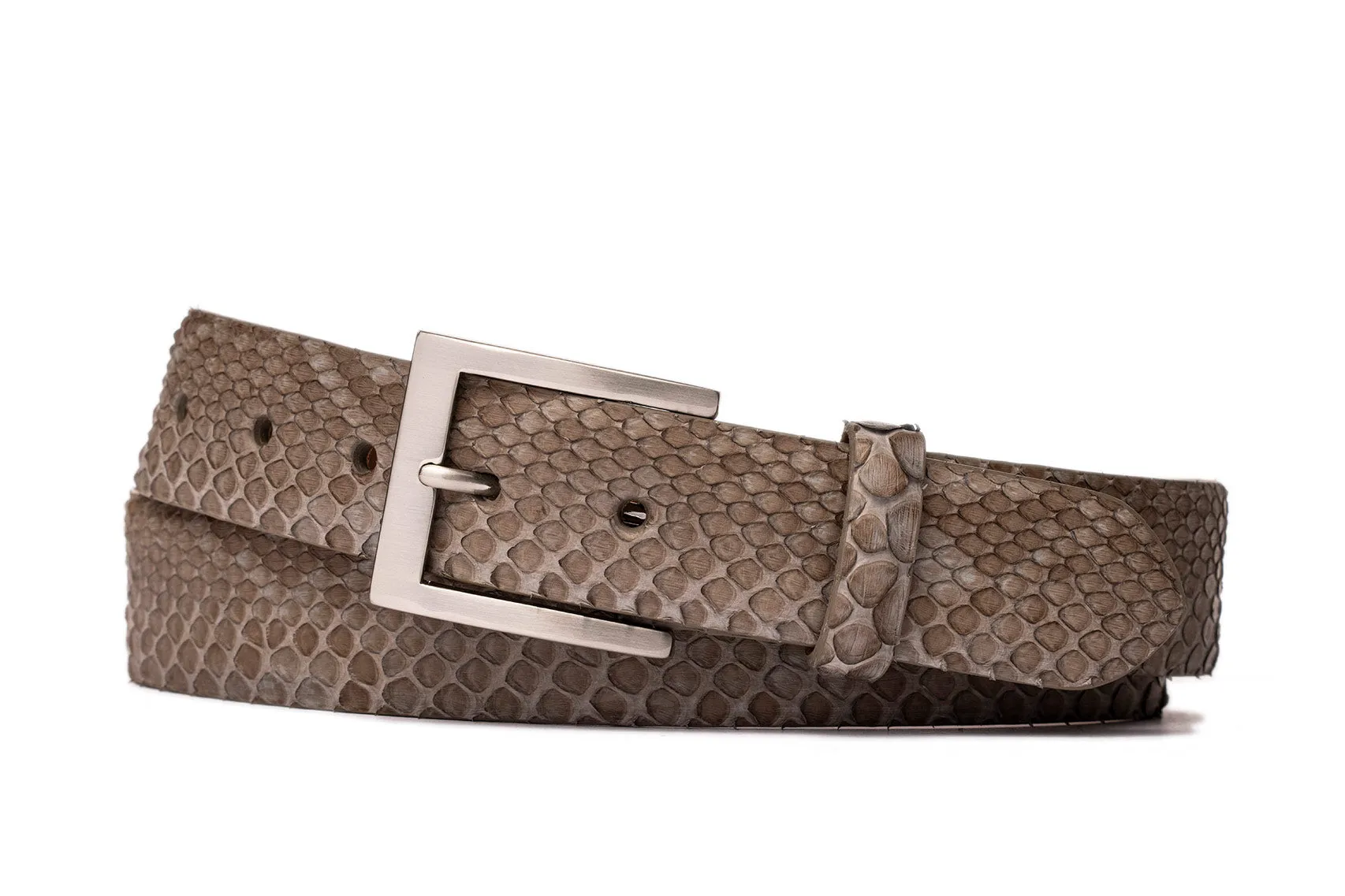 Python Belt with Brushed Nickel Buckle