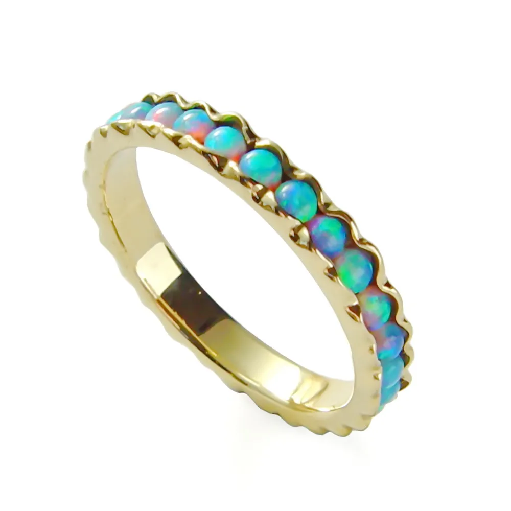 RG0911-3 Gold Stackable Ring with Opals