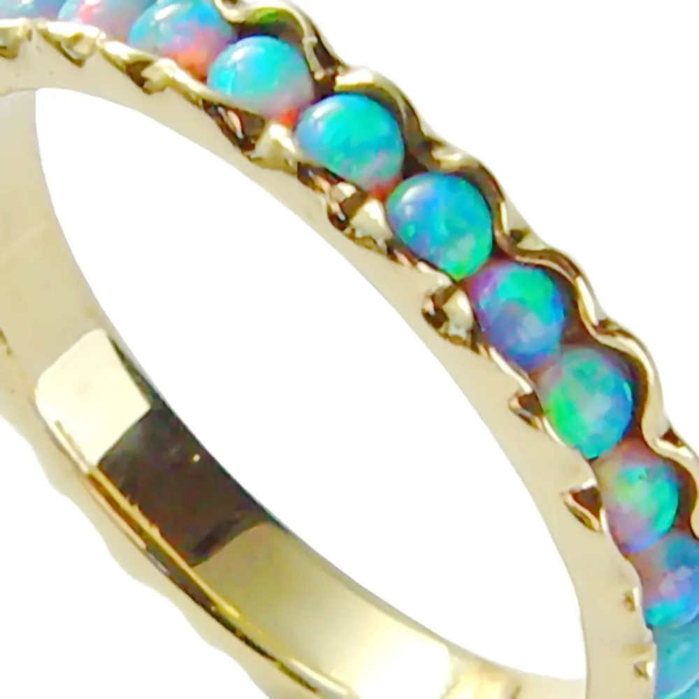 RG0911-3 Gold Stackable Ring with Opals