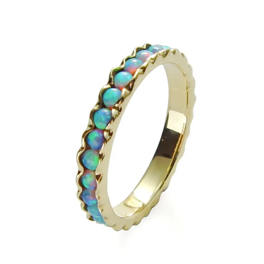 RG0911-3 Gold Stackable Ring with Opals