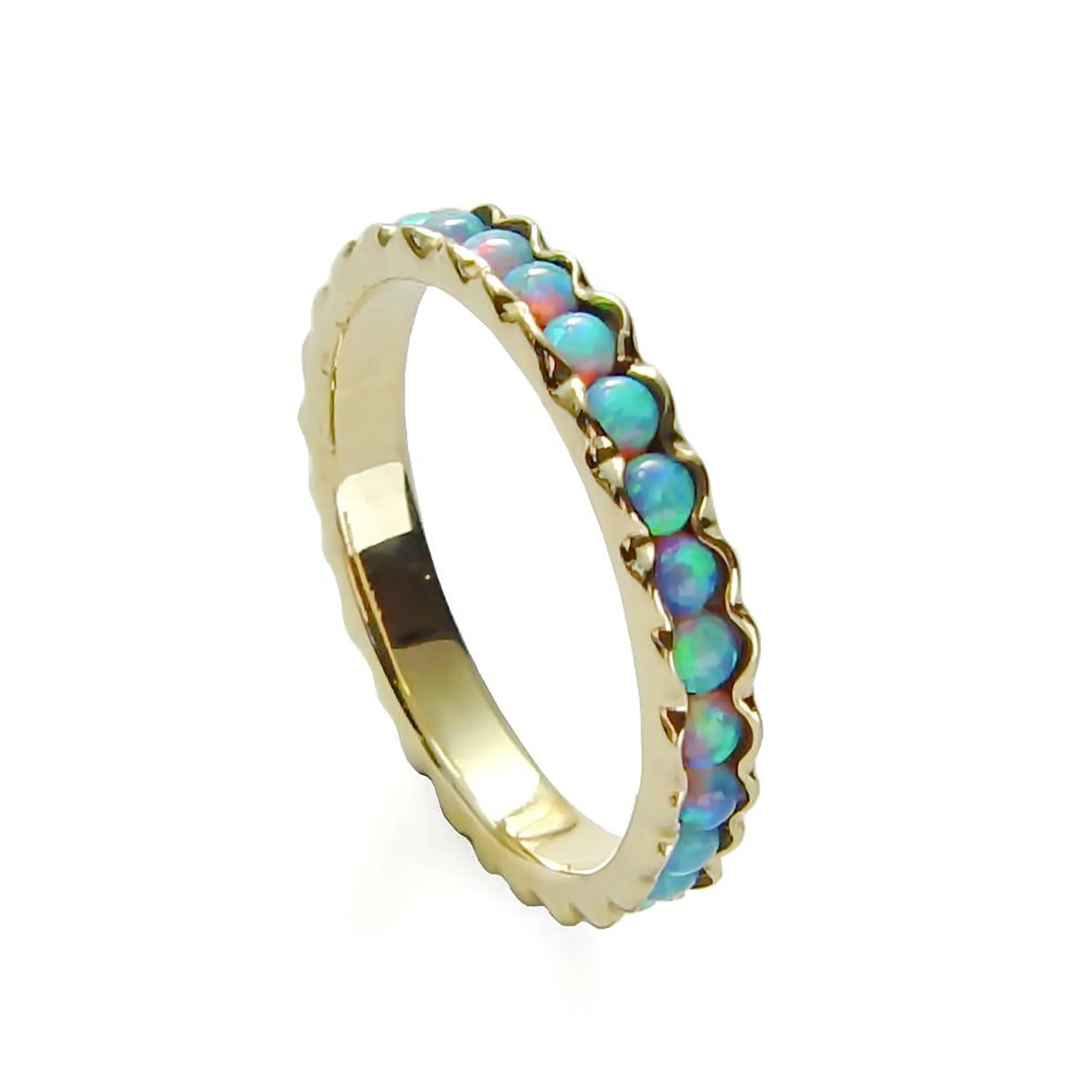 RG0911-3 Gold Stackable Ring with Opals