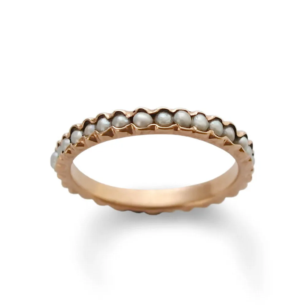 RG0911 Gold Stacking Ring with Pearls