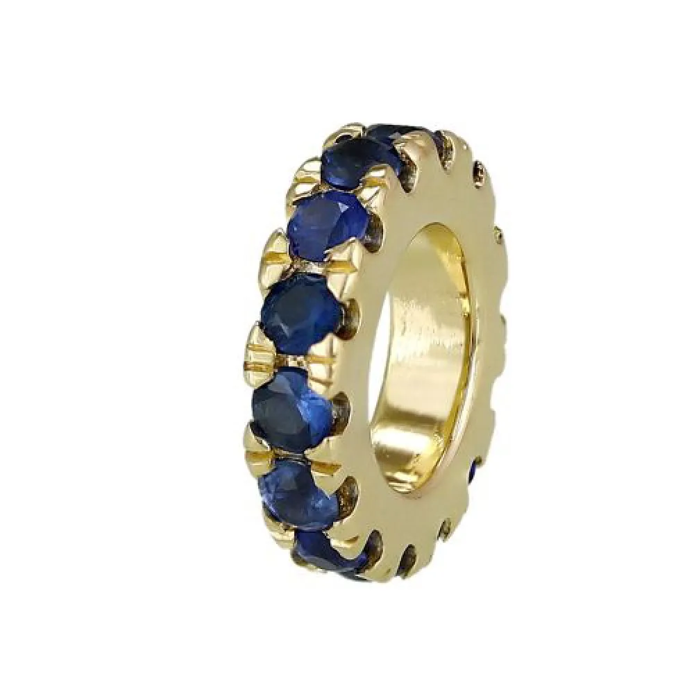 Roundel Spacer Bead Charm with Gemstone