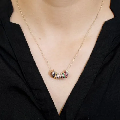 Roundel Spacer Bead Charm with Gemstone