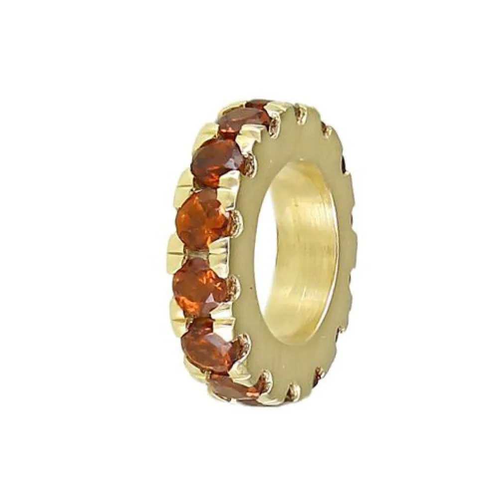 Roundel Spacer Bead Charm with Gemstone