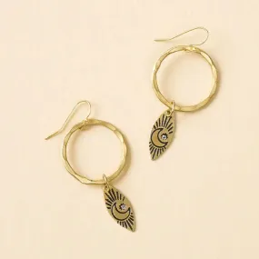 Ruchi Moon Charm Hoop Earrings