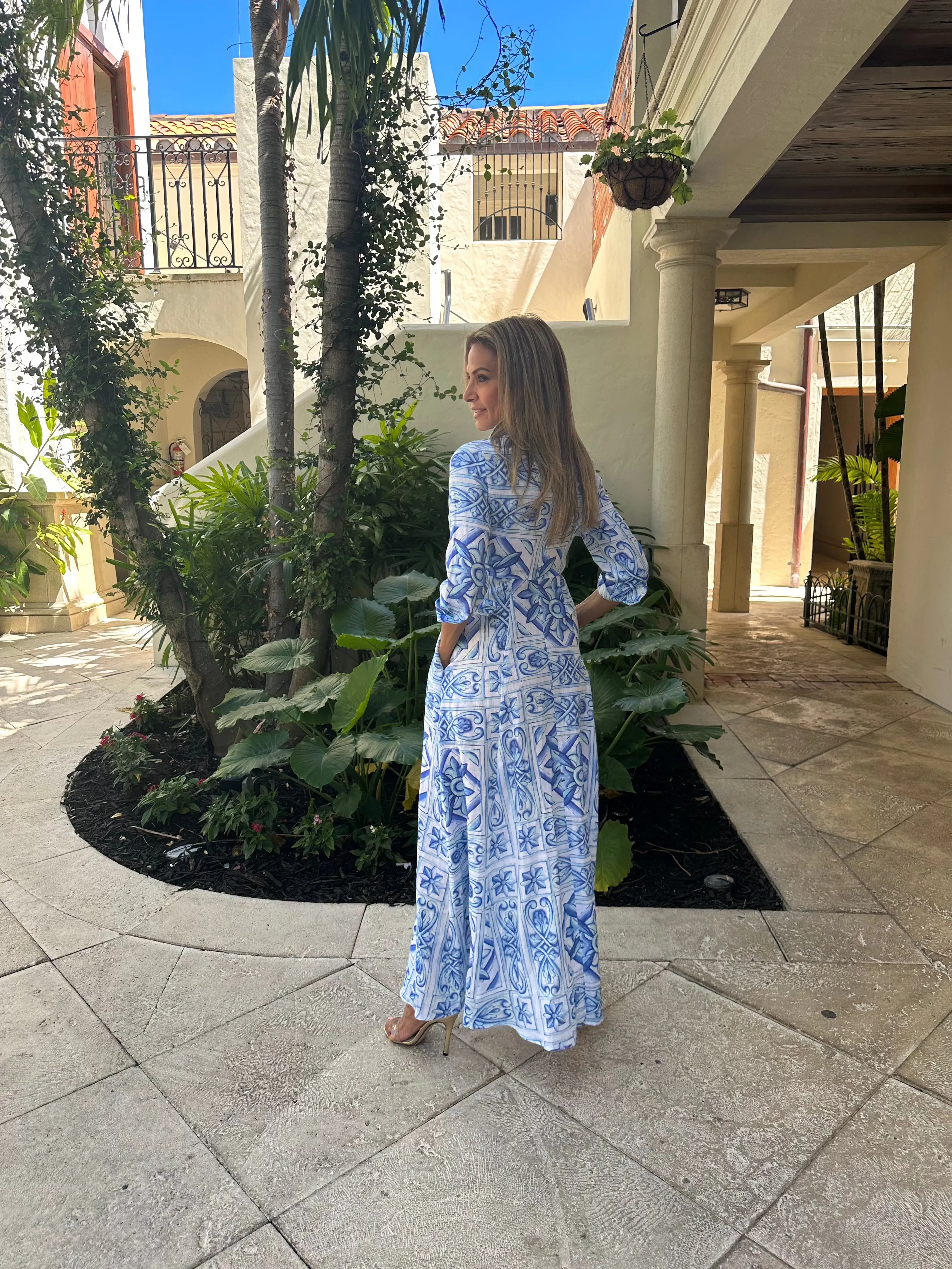 Shirt Dress New Linen Printed