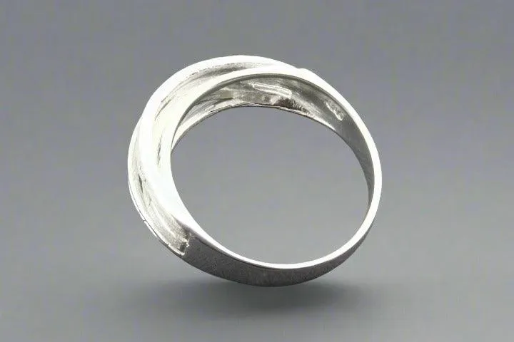 silver crossover ring