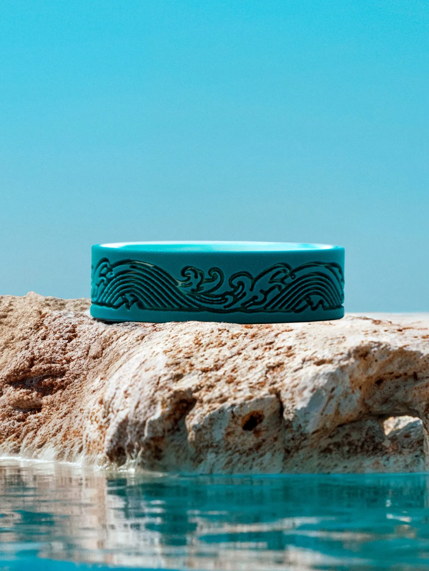 Women's Sea Breeze Teal/Ocean Marble Strata Ring